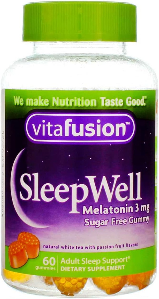 Vitafusion Sleep Well Gummy Sleep Support, 3 mg of melatonin, 60 Count (Pack of 4) by Vitafusion
