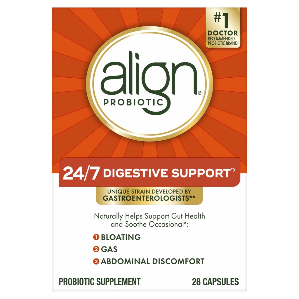 Align Probiotic, Probiotics for Women and Men, Daily Probiotic Supplement for Digestive Health*, #1 Recommended Probiotic by Doctors and Gastroenterologists‡, 28 Capsules