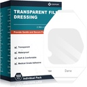 Transparent Film Dressing 2.36" x 2.75", 100 Packs Waterproof Wound Bandage Adhesive Patches, Wound Cover Patches for Post Surgical Shower, IV Shield, Tattoo Aftercare Bandage