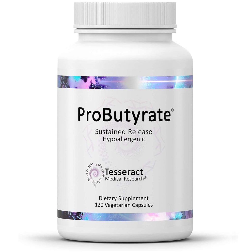 Tesseract Medical Research ProButyrate Gut Health Supplement, Butyric Acid Complex, Gastrointestinal Support Supplement, Helps Restore Balance to Stabilize Gut Microbiome, 600mg (120 Capsules)