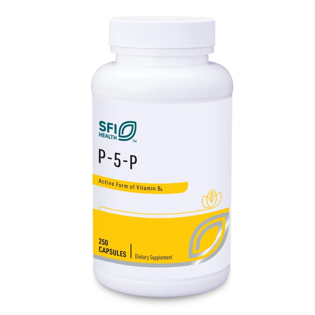 Klaire Labs SFI Health P-5-P - 30 Milligrams of Bioactive Vitamin B6 Pyridoxal-5-Phosphate for Metabolic & Liver Support, Hypoallergenic (250 Capsules)