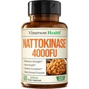 Nattokinase Supplement - Heart Health Supplements with Nattokinase 4000 FU - Max Strength Circulation Supplements - Systemic Enzymes for Healthy Circulation & Smooth Flow. Non-GMO & Vegan. 60 Capsules