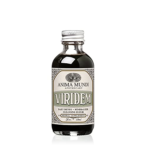 Anima Mundi Apothecary Viridem Greens Detox Elixir - GI & Liver Detox Liquid Supplement, Natural Herb Cleanse with Chlorophyll, Moringa + Organic Chlorella - Add to Juice & Alkalizing Teas (2oz)