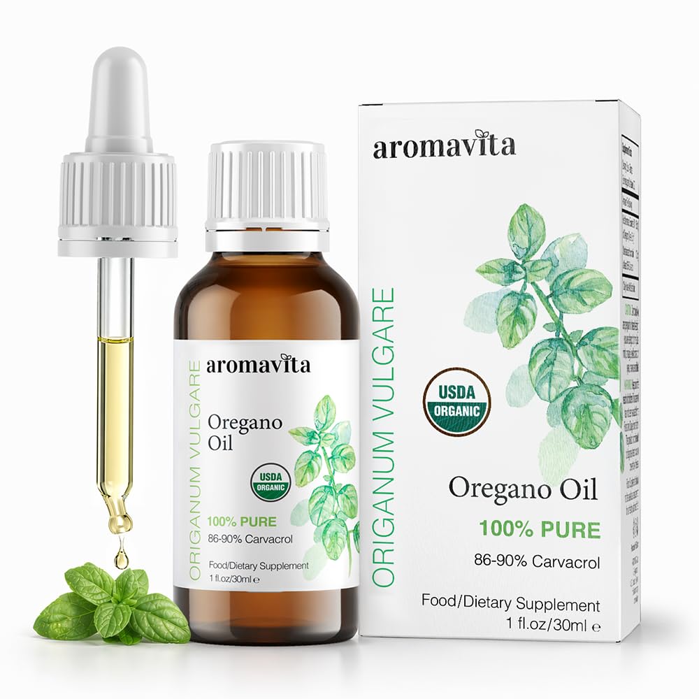 Essential Organic Oil of Oregano-100% Pure Undiluted Greek Oregano Oil with Carvacrol - Over 86%, Non-GMO, Extra Strength Oregano Oil Organic Liquid Drops, 1 FL.OZ/30ml