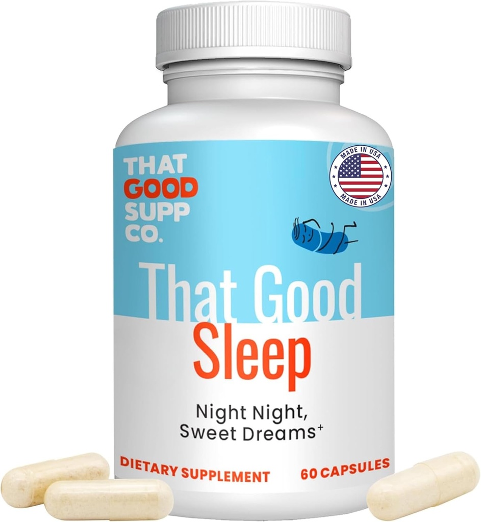 That Good Supp Co - That Good Sleep Night Time Sleeping Aid for Adults - Supports Deep Sleep - Aids in Stress Relief, Improves Mood - Sleep Supplement for Adults Extra Strength - Made in USA