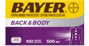 Bayer Back & Body Extra Strength Aspirin, 500mg Coated Tablets, Fast Relief at the Site of Pain, Pain Reliever with 32.5mg Caffeine, 100 Count