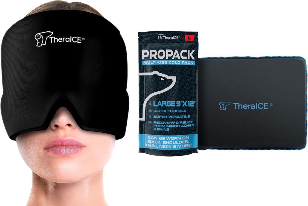 TheraICE Headache & Migraine Relief Hat & TheraICE PROpack Ice Pack