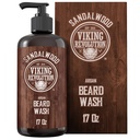 Viking Revolution Beard Wash Shampoo w/Argan & Jojoba Oils - Softens & Strengthens - Sandalwood Scent - 17 oz Shampoo