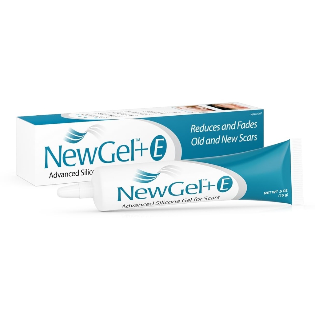 Advanced High-Potency Silicone Scar Gel with Vitamin E for Old, New Scars, Surgery, Keloids, Burns, and Facial Blemish Scars, NewGel Plus by MyNewGel (15 Grams) - 0.50 oz