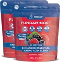 FundAminos Organic EAA Powder Blend | Plant-Based Essential Aminos for Everyday Vitality, Healthy Aging & Balanced Nutrition | Gluten Free, Non-GMO, Clean Label – 2 Bags (60 Servings)