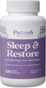 Pattern Wellness Sleep + Restore Supplement - Promotes Deep, Slow-Wave Sleep - Mood & Stress Response Support - Pure Vegan Health - 60 Non-GMO Capsules