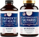 WINDSOR BOTANICALS Lactobacillus Salivarius Probiotic and IBS Gut Health Supplements - Oral and Gut Support Bundle