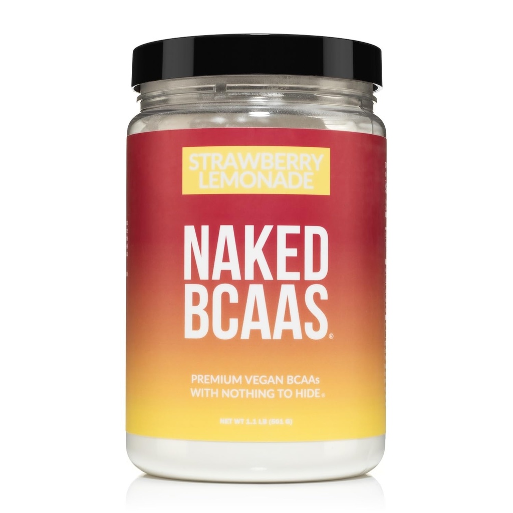 NAKED Strawberry Lemonade BCAAs Amino Acids Powder, 100% Pure 2:1:1 Formula, Vegan Branched Chain Amino Acids, Instantized All Natural BCAA Powder Supplement - 501 Grams, 34 Servings