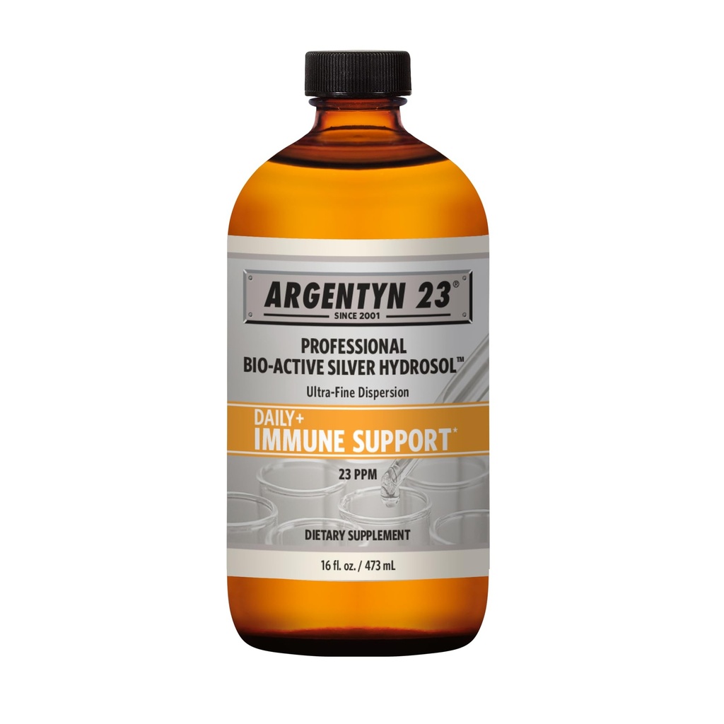 Argentyn 23 Professional Immune Support - Colloidal Silver, Bio-Active Silver Hydrosol, 23 ppm, Liquid Twist Top, 16 Fl Oz (473 mL)
