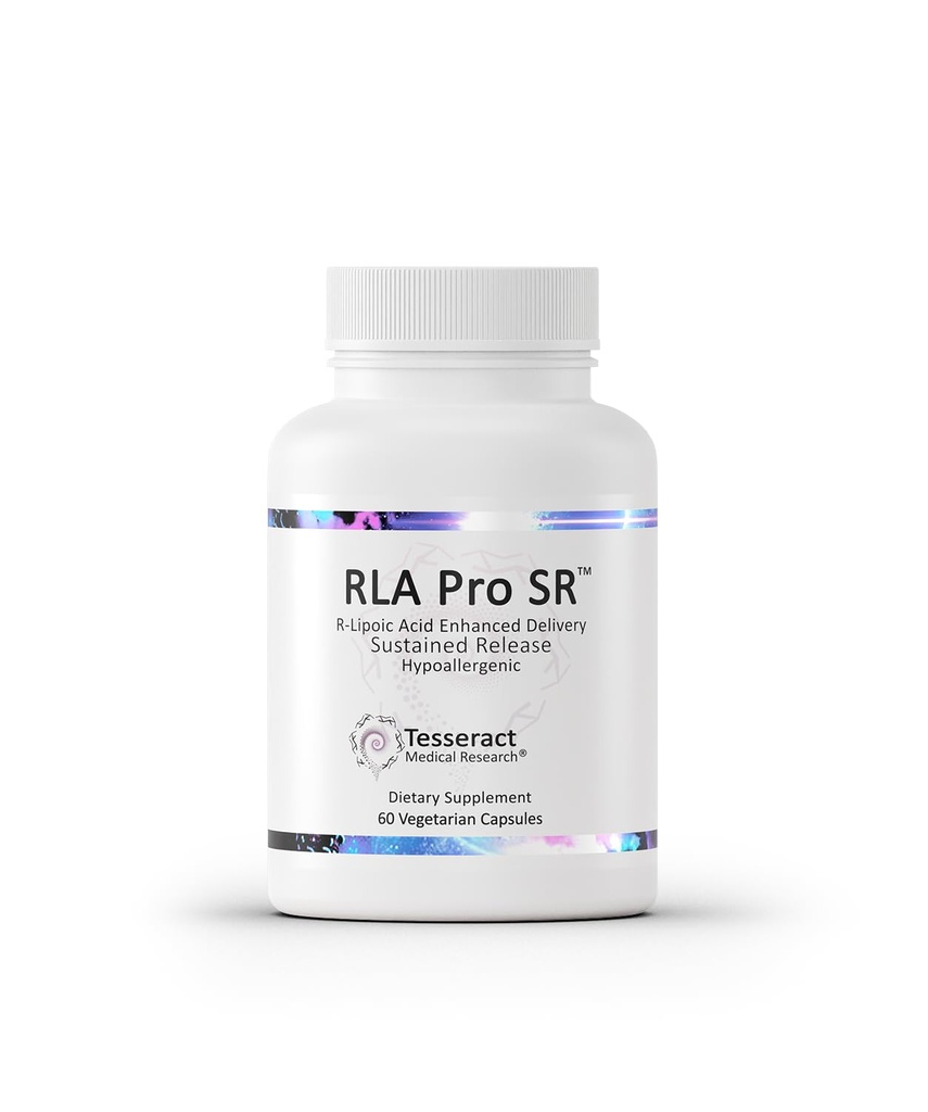 Tesseract RLA Pro SR, Lipoic Acid Supplement, 60 Capsules, Sustained-Release R-Lipoic Acid, Boosts Mitochondrial & Cellular Energy, Hypoallergenic