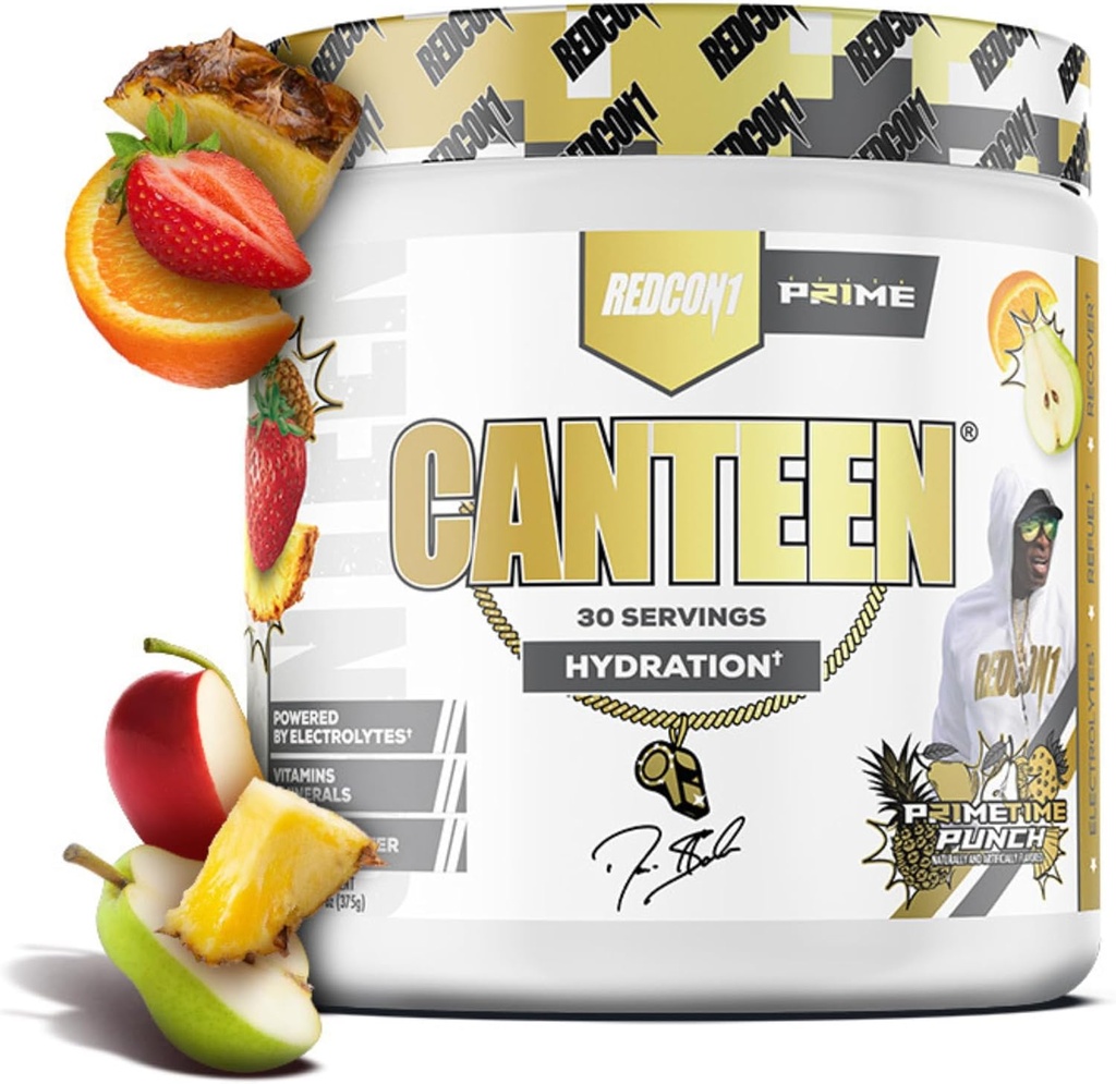 REDCON1 Post Workout Recovery Powder - Coach Prime Canteen - Hydration Powder with Electrolytes, Vitamins & Coconut Water - Prime Time Punch (30 Servings)