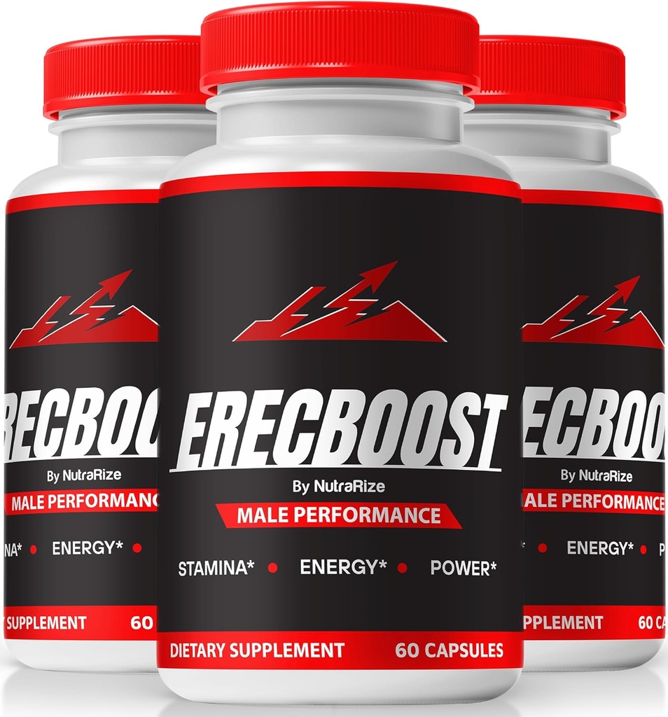NutraRize (Pack of 3 ErecBoost Capsules, Official ErecBoost ME Advanced Formula for Energy & Well-Being, Pastillas Fenugreek Pills (180 Capsules)