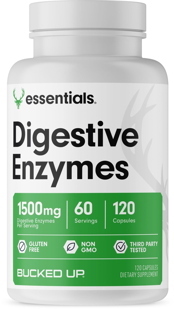 Bucked Up Digestive Enzymes (1500 mg), Essentials (60 Servings, 120 Capsules)