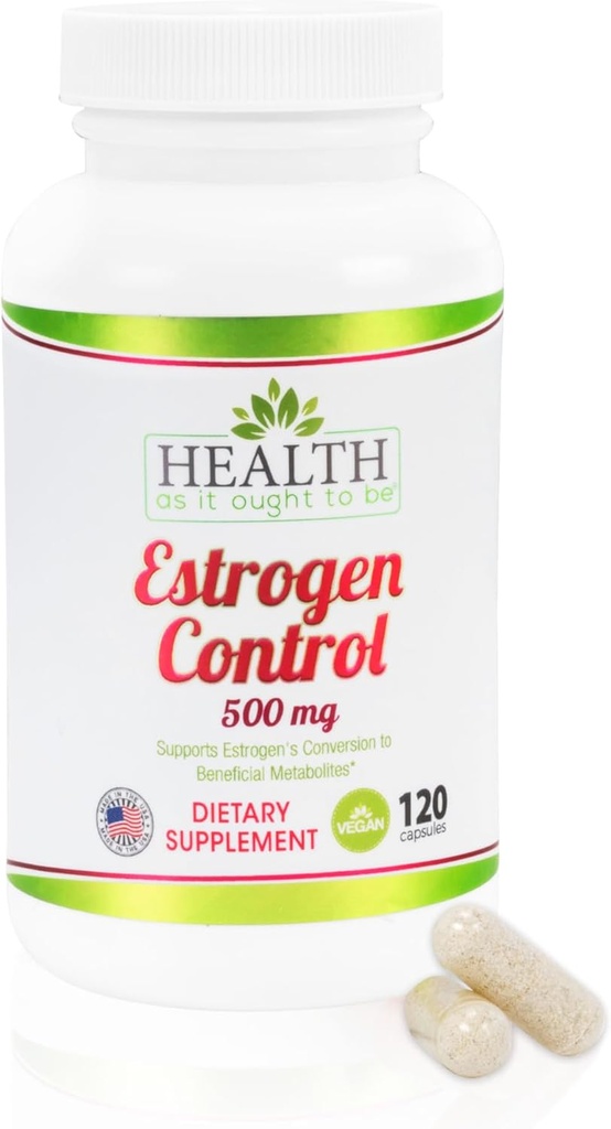 Health As It Ought To Be Estrogen Control Supplement | Physician Formulated Blend for Optimal Estrogen Metabolism | 120 Capsules