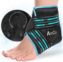 Atsuwell Ankle Ice Pack Wrap, Reusable Gel Ice Pack for Foot Ankle Heel, Foot Ice Wrap with Soft Plush Lining, Cold Compress Therapy for Soothing Discomfort, Black