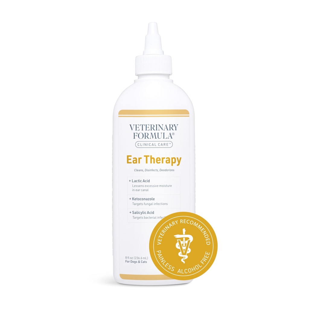 Veterinary Formula Clinical Care – Ear Therapy – Vet Recommended Ear Cleaner for Dogs & Cats that Helps Manage Stinky Buildup and Support Daily Health – 8 oz.