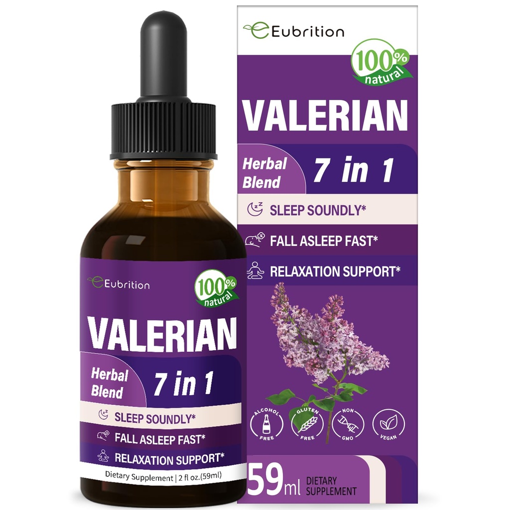 Valerian Root for Sleep Support Drops with Passion Flower Extract | 7-in-1 Herbal Tincture, Sleep Soundly & Relaxation Support, with Chamomile and Lavender - Fast Absorption Liquid Form. 2oz
