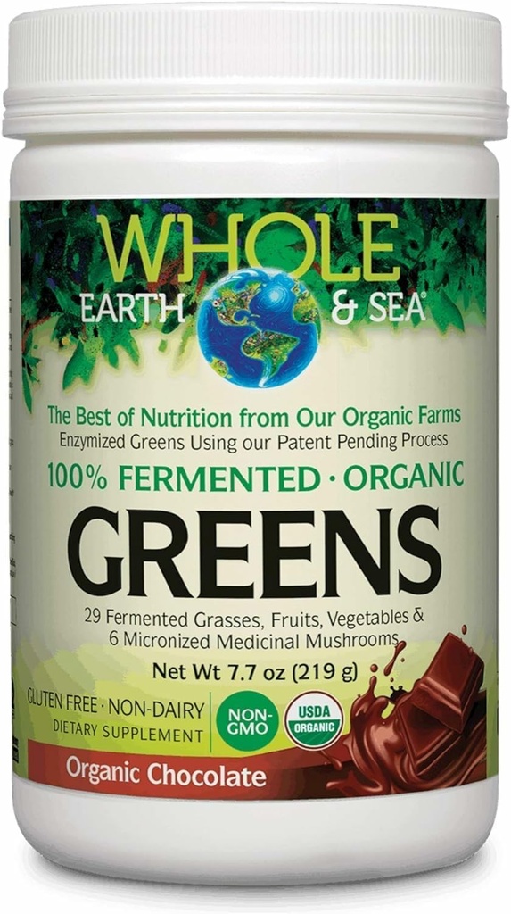Natural Factors Organic Greens - Antioxidant Support Supplement Aids Immune Health - Green Drink Mix with Fruits, Vegetables & Herbs - Unflavored, 7.7 Oz