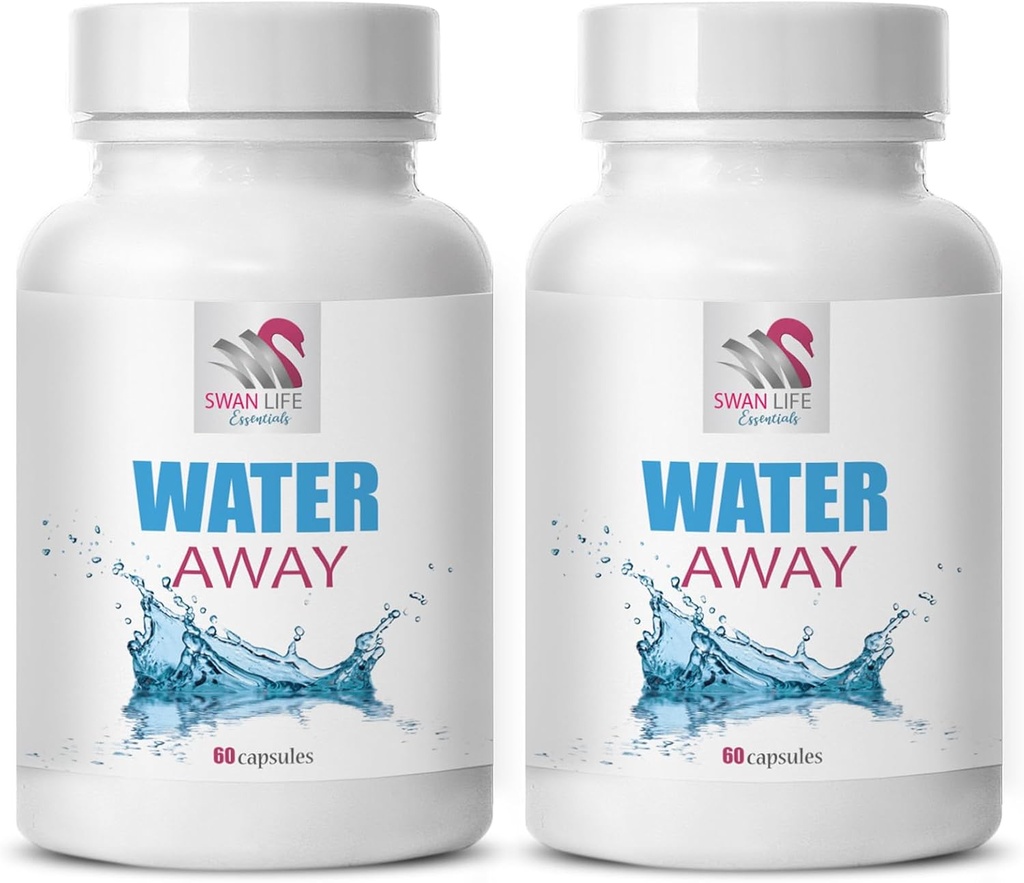 Herbal wellness - WATER AWAY - Diuretic formula, Water support, Natural fluid balance, Diuretic capsules, Herbal fluid balance, Natural support, Natural Complex, Natural diuretic 2 Bottles 120 Caps