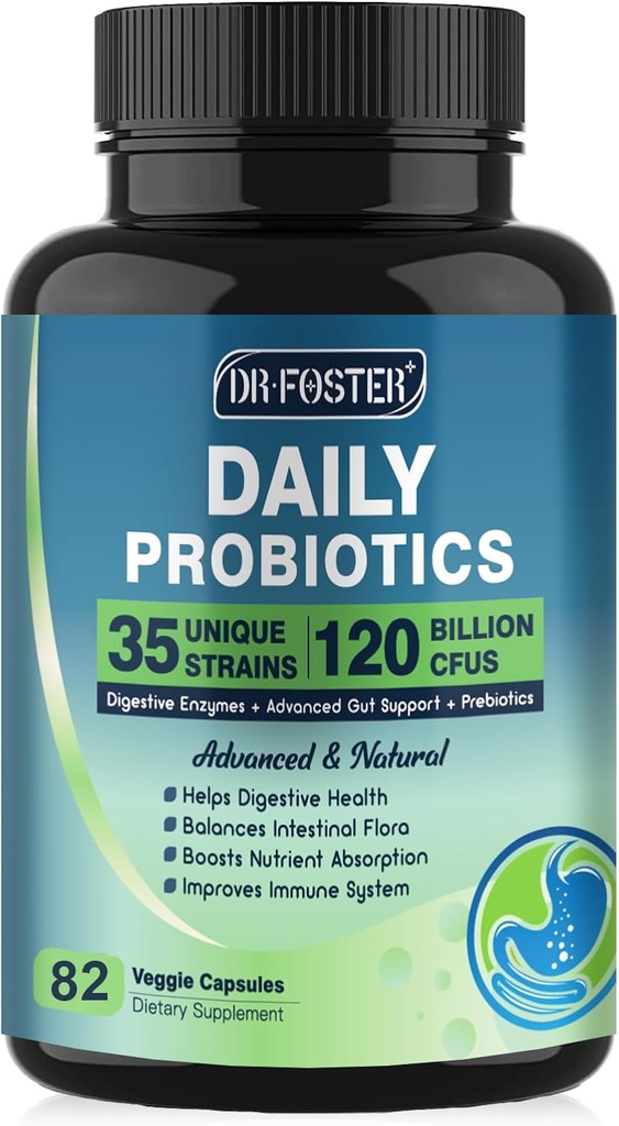 Probiotics for Men and Women for Digestive Health with 120 Billion CFUs 82 Count