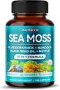 Premium Sea Moss Supplement with Black Seed Oil, Ashwagandha, Bladderwrack, Nettle- Advanced 18-in-1 Formula for Immunity Boosting, Mineral-Rich - Made in The USA (150 Count (Pack of 1))