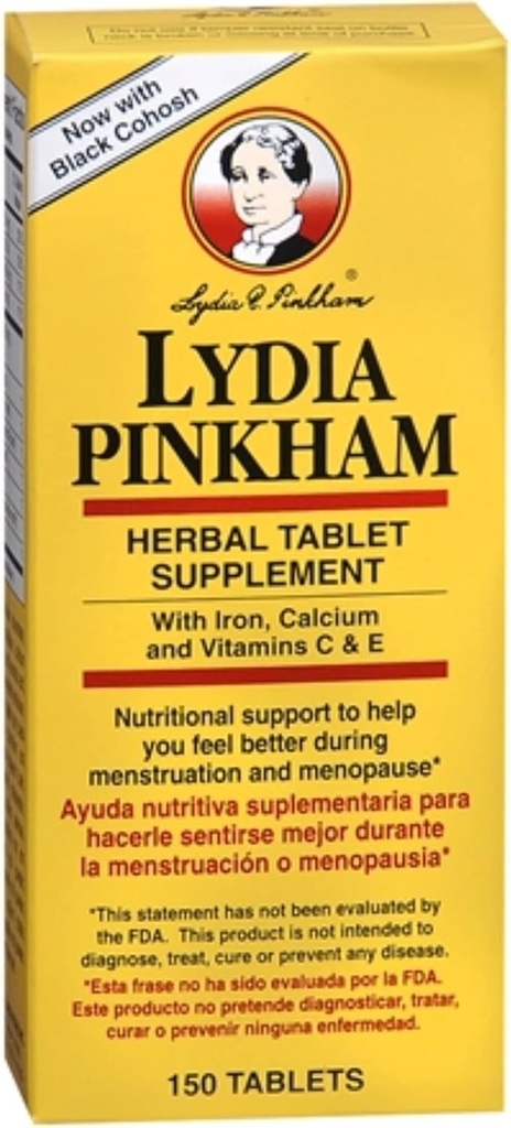 Lydia Pinkham Nutritional support for women - Lydia Pinkham Herbal Tablets, Helps You Feel Better During Menstruation and Menopause- 150 Tablets