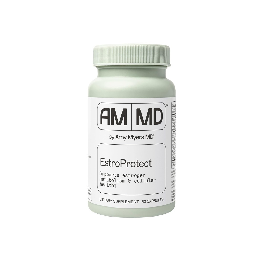 Amy Myers MD EstroProtect Supplement - Supports Estrogen Balance & Hormone Health - DIM, Calcium-D-Glucarate, Broccoli Seed Extract - 60 Capsules
