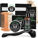 MALE GOD Beard Growth Kit, Beard Kit W/Beard Growth Oil, Beard Balm, Beard Comb, Massager for Spot/Patchy Beard, Christmas Gifts for Men Him Boyfriend Husband