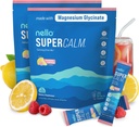 Nello Supercalm Powdered Drink Mix, Raspberry Lemonade, L Theanine, Ksm-66 Ashwagandha, Magnesium Glycinate, Vitamin D 3, Supplements for Relaxation & Focus, No Sugar, Non GMO, On The Go, (2-Pack)