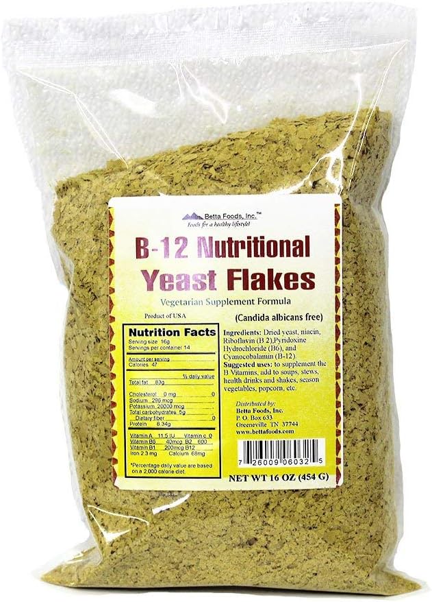 B-12 Nutritional Yeast Flakes (Vegetarian Supplement)