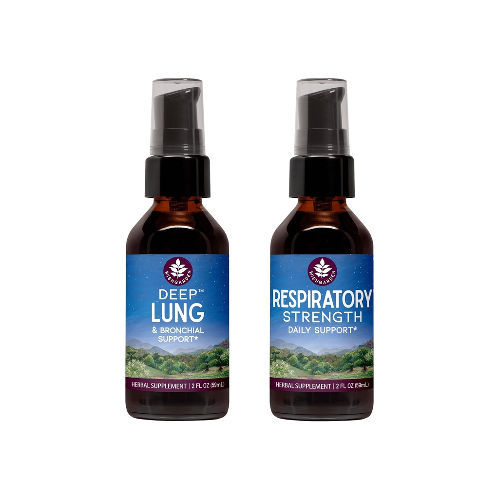 WishGarden Herbs Healthy Breathing Bundle - Deep Lung Bronchial Support Lung Cleanse & Detox + Respiratory Tonic Supports Long-Term Lung Resilience and Better Lung Efficiency, 2oz Bundle