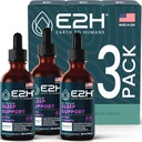 E2H Natural Sleep Aid - Liquid Melatonin with Chamomile, Theanine - Sleep Better, Deeper, Longer - Vegan, GMO-Free - Provides Stress Relief (3 Bottles)