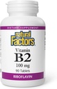 Natural Factors - Vitamin B2 Riboflavin 100mg, Support for Energy & Normal Metabolism, 90 Tablets