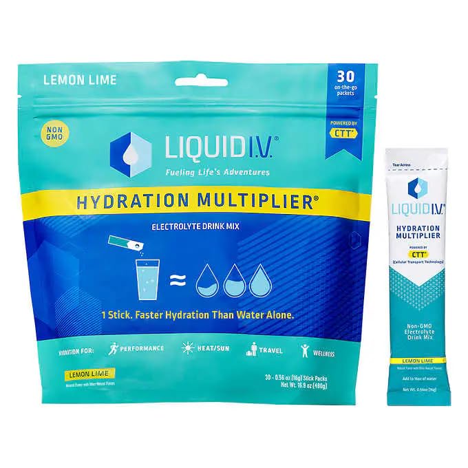 Liquid I.V. Hydration Lemon Lime Electrolyte Powder Drink Mix, 28 Count