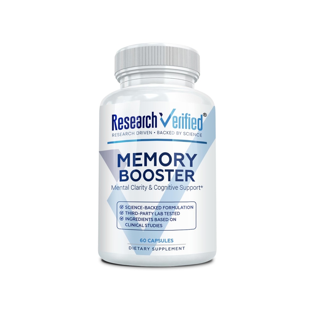 Research Verified Memory Booster - Nootropic Supplement - Enhance Cognition and Memory - Lion’s Mane, Ginkgo Biloba, BioPerine - 60 Capsules - Non-GMO - Made in the USA