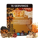 PowderVitamin Organic Mushroom Coffee - Mold & Mycotoxin-Free -15 Servings | Certified Grassfed Collagen, Types 1 & III 8 Fruiting Mushrooms, Beta-Glucans Focus Energy Digestion & Immunity