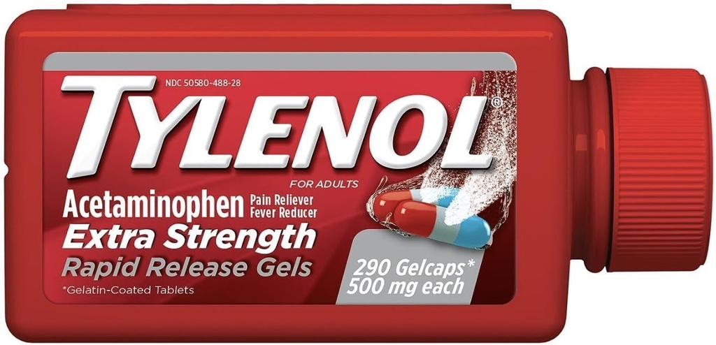 Tylenol Extra Strength Rapid Release Gels 500 mg - 290 ct.