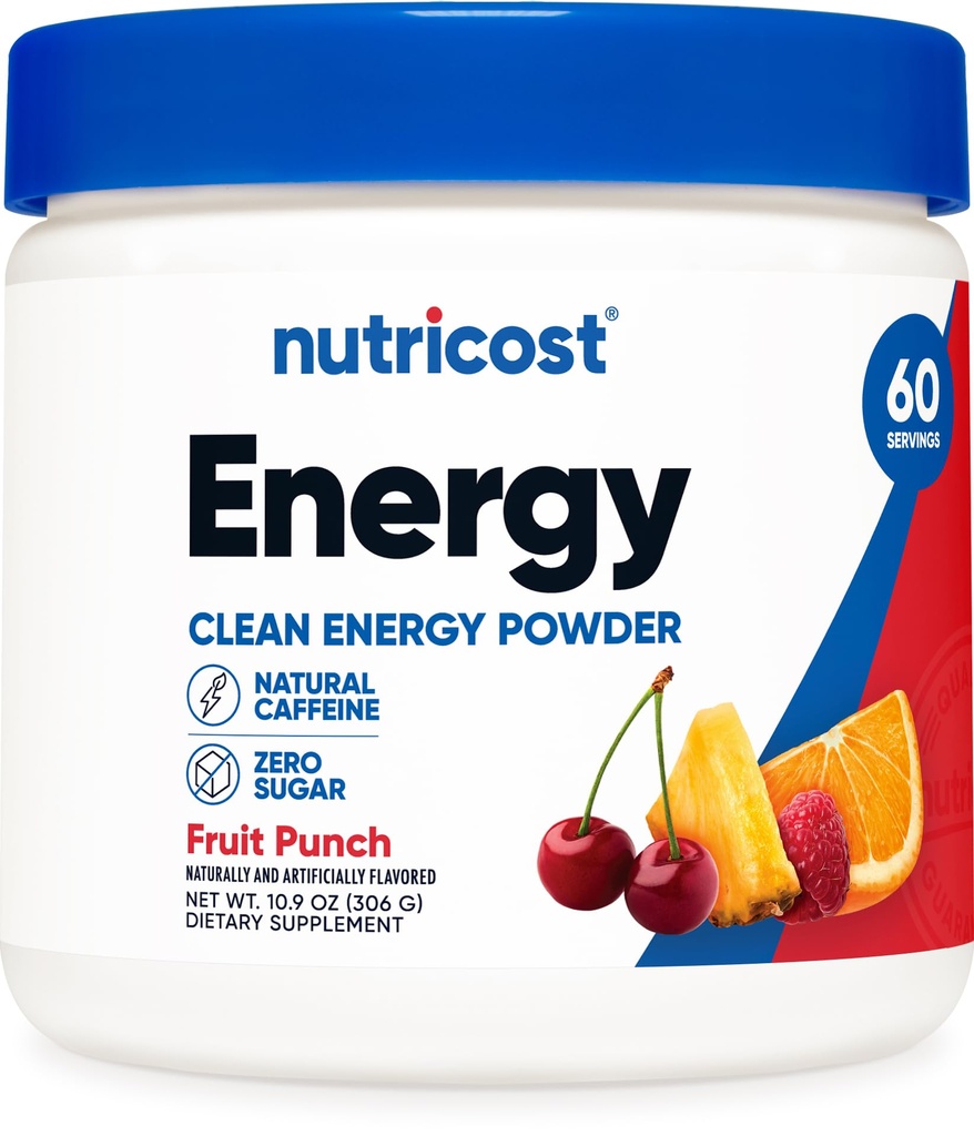 Nutricost Energy Complex (Fruit Punch) (60 Servings) - Clean Energy Powder, 300g Dietary Supplement