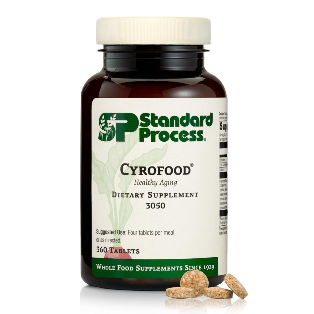 Standard Process Cyrofood - Healthy Aging Support Supplement - Nutritional Supplement with Bovine Adrenal, Reishi Mushroom Powder, Organic Carrot & More - Whole Food-Based Supplement - 360 Tablets