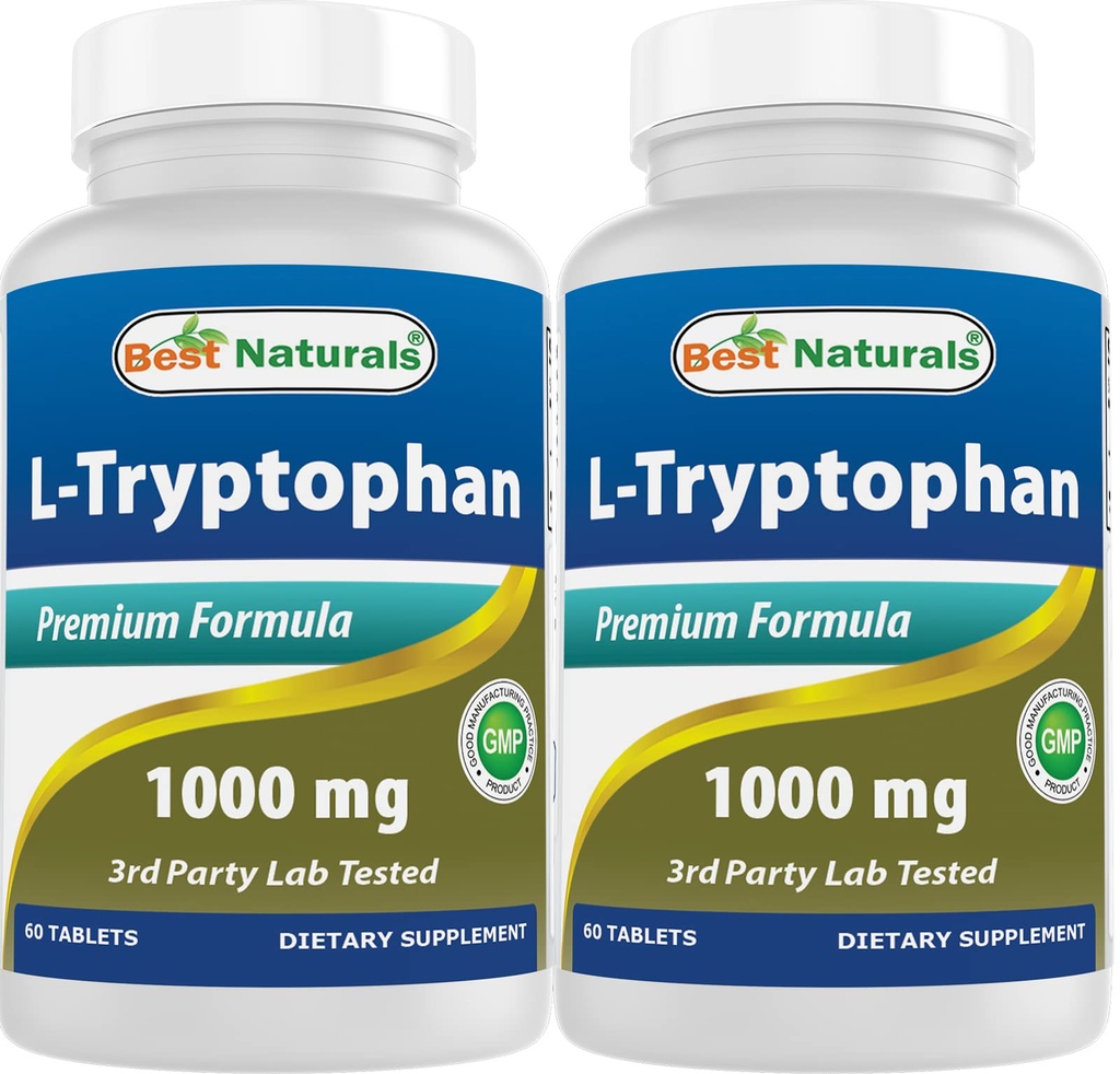 Best Naturals L-Tryptophan 1000 mg 60 Tablets (60 Count (Pack of 2))