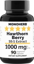 MONOHERB Hawthorn Berry Extract 1000 mg - 90 Vegetarian Capsules