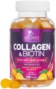 Collagen Gummies - 2500mcg Biotin Per Serving - Complete Collagen Supplement with Hydrolyzed Peptides Type I & III, Biotin, Zinc, & Vitamin C - Hair, Skin, & Nail Support Women & Men - 120 Gummies