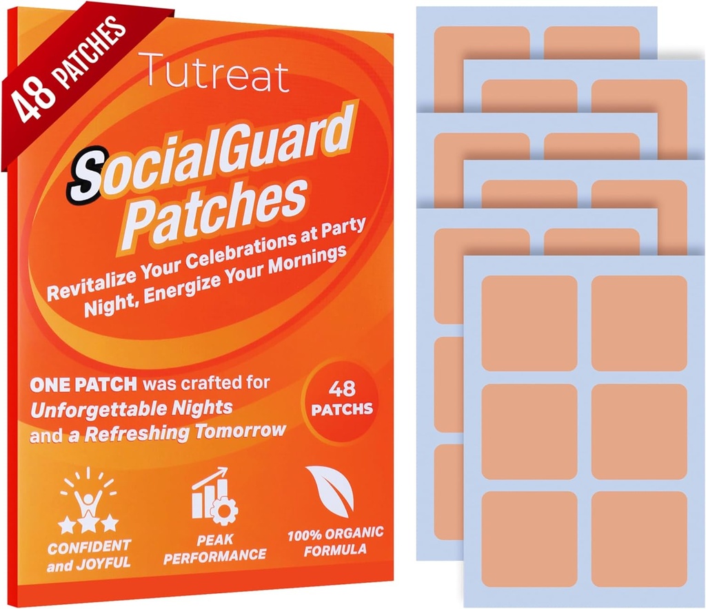 48-Pack SocialGuard Party Recovery Patches: Essential Patch Kit for Weekend Holiday Celebration Nights - Great for Women Men Friends Family (1Box)