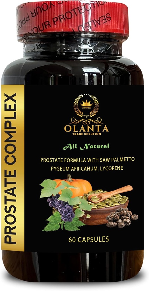 Generic Prostate Complex All Natural - Prostate Health Capsules, Pygeum and Saw Palmetto for Men, Support for Urinary Health, Pumpkin Seed Extract, Nettle Extract - 1 Bottle
