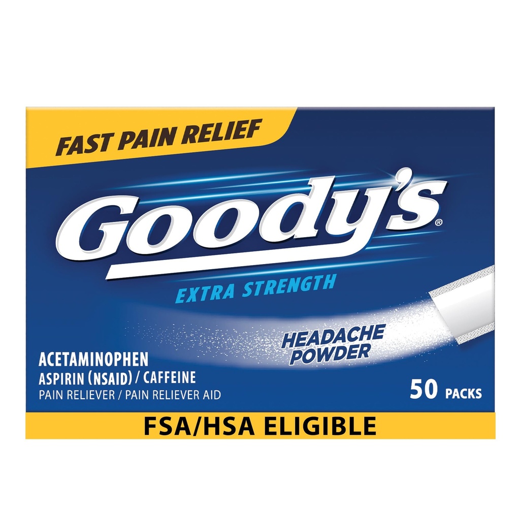 Goody's Pain Relief Powders, Extra Strength Headache Powder, 50 ct (Pack of 1)